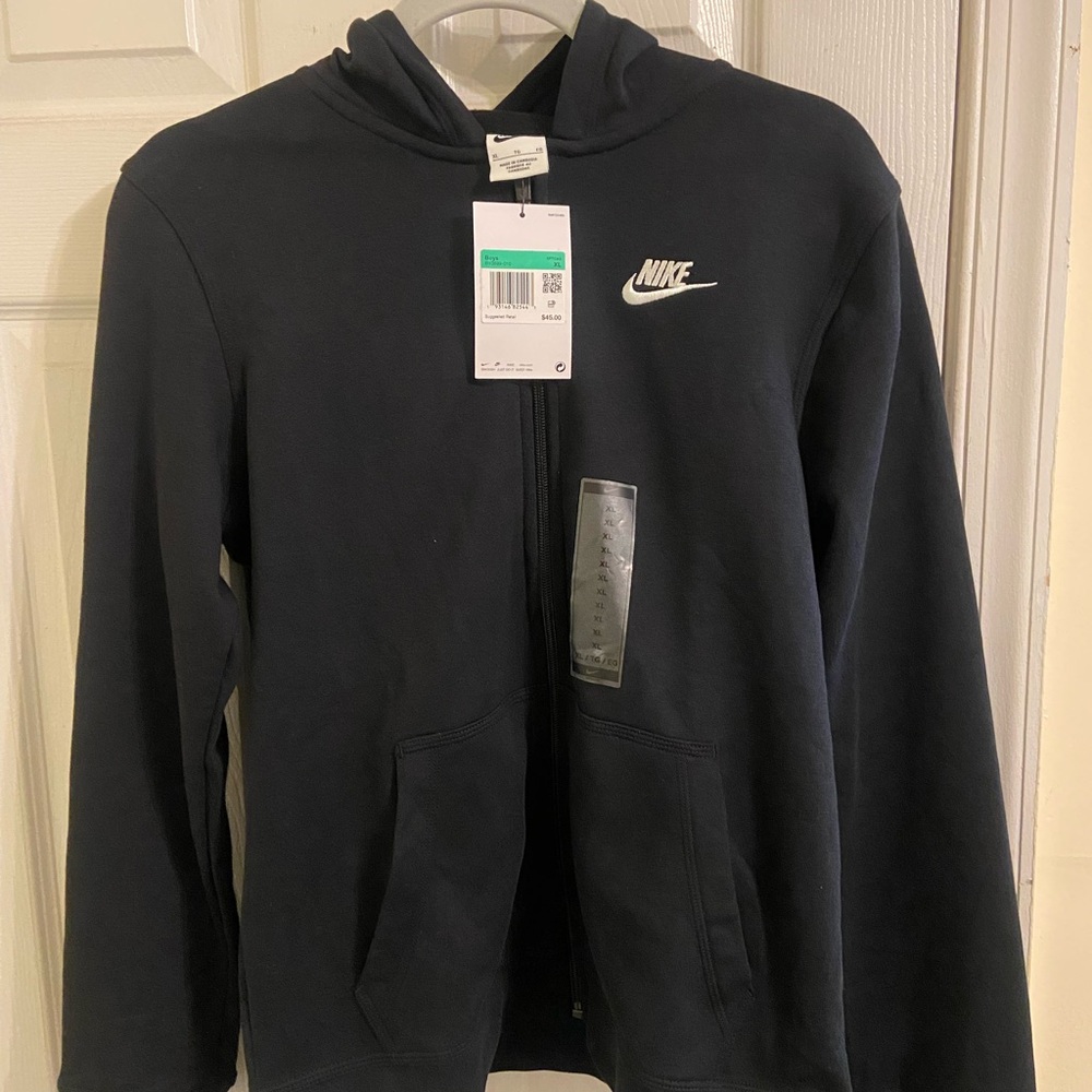 Nike Kids Black Full-Zip Hoodie